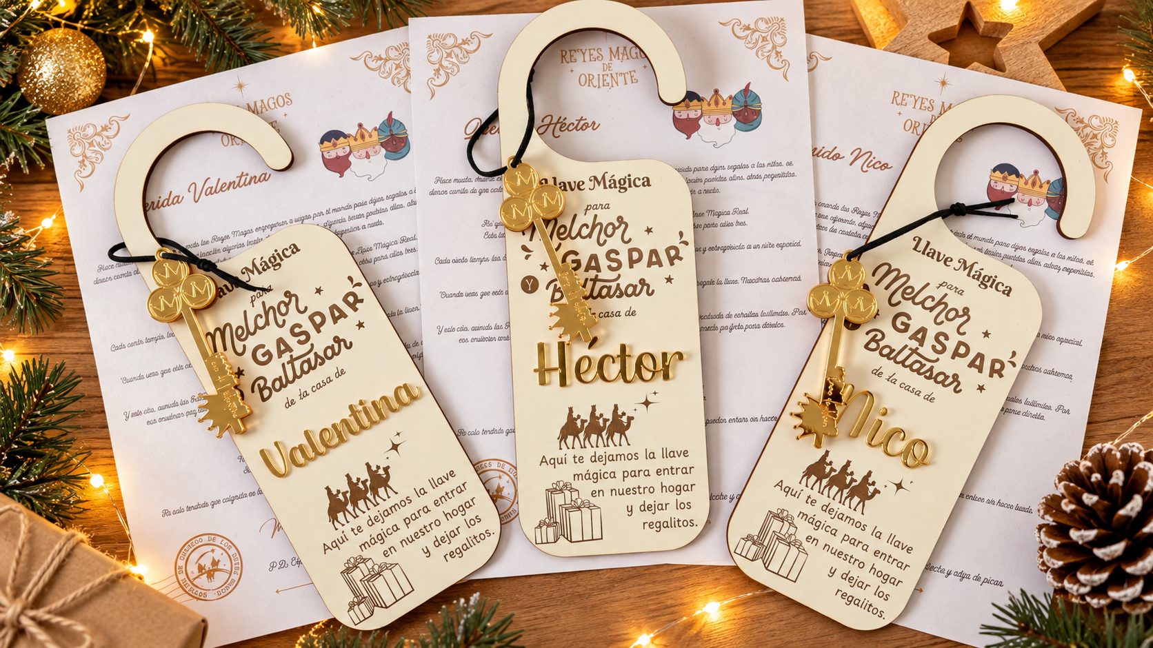 Llave Mágica de Papá Noel o los Reyes Magos con Carta Personalizada